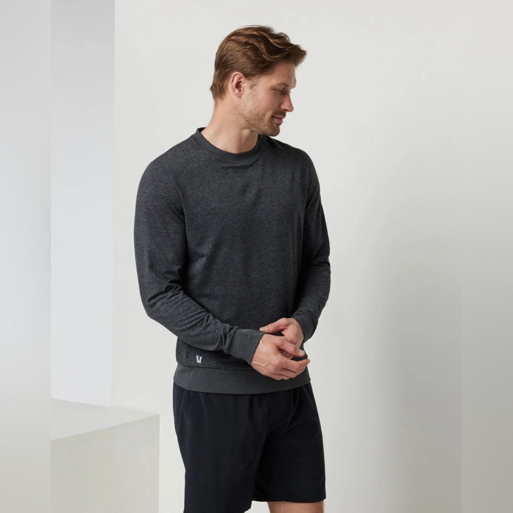 Vuori Ponto Performance Crew in Charcoal Heather